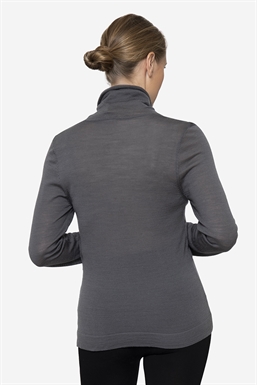 Stillbluse in graue mit hohem Hals - Von hinten zu sehen