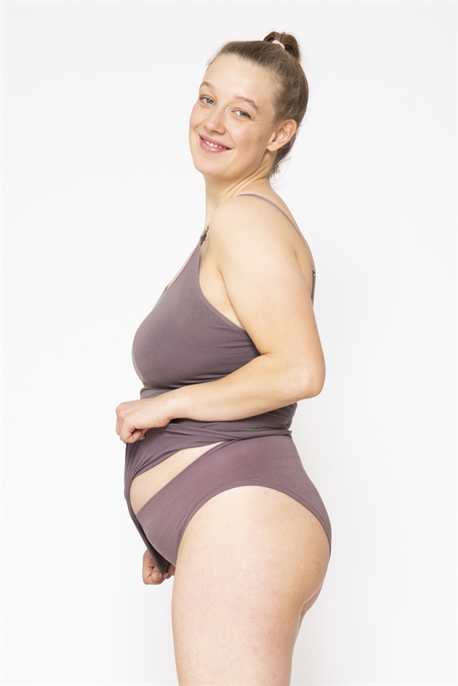 Braun/lila still tank top aus Bambus (aus biologischem Anbau)