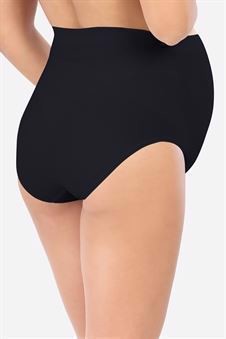 Weiche schwarze Schwangerschaftsunterhose für über dem Bauch - von hinten zu sehen