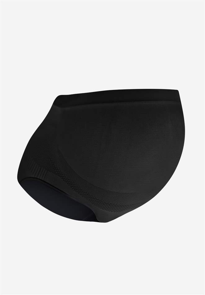 Weiche schwarze Schwangerschaftsunterhose für über dem Bauch - Vorderansicht