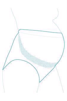 Weiche weiße Schwangerschaftsunterhose für über dem Bauch - Detail