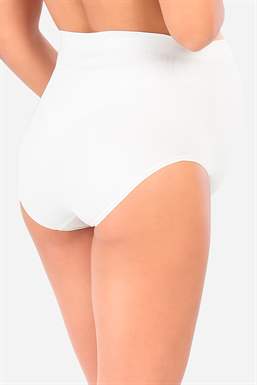 Weiche weiße Schwangerschaftsunterhose für über dem Bauch - Von hinten zu sehen