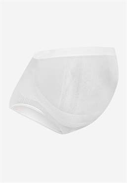 Weiche weiße Schwangerschaftsunterhose für über dem Bauch - Vorderansicht