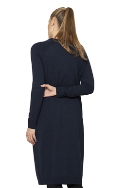 Blaues Stillkleid aus Mulesing free Merino  - Von hinten zu sehen