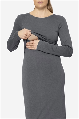 Graues stillkleid aus Merino wolle - Mit Stillfunktion zu sehen