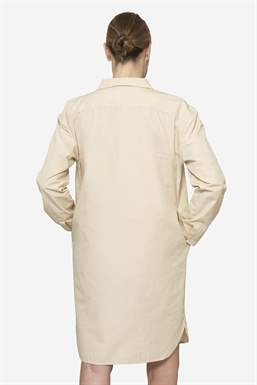 Lockeres Stillkleid aus Bio-Baumwolle in beige - von hinten gesehen