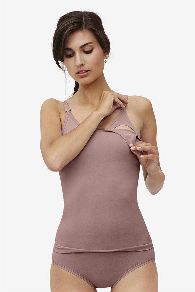 Braun/lila still tank top aus Bambus (aus biologischem Anbau)