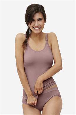 Braun/lila still tank top aus Bambus (aus biologischem Anbau)