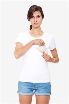 Kurzarmige weisse Stillbluse