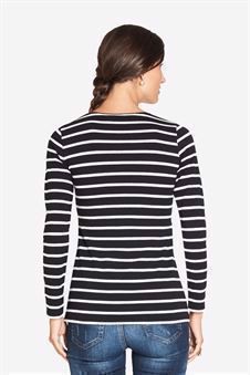 Schwarz-weiß gestreiftes Stillshirt – klassisches T-Shirt-Modell - Von hinten zu sehen